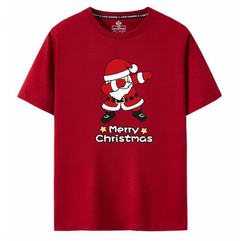 Áo thun Ông Già Noel form Unisex họa tiết Ông Già Noel nhảy Dabbing + chữ Merry Christmas